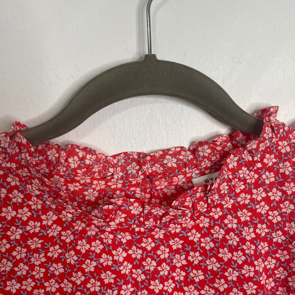 Staccato Red Floral Ruffle Sleeveless Blouse Top Small Floral Boutique - Picture 5 of 9
